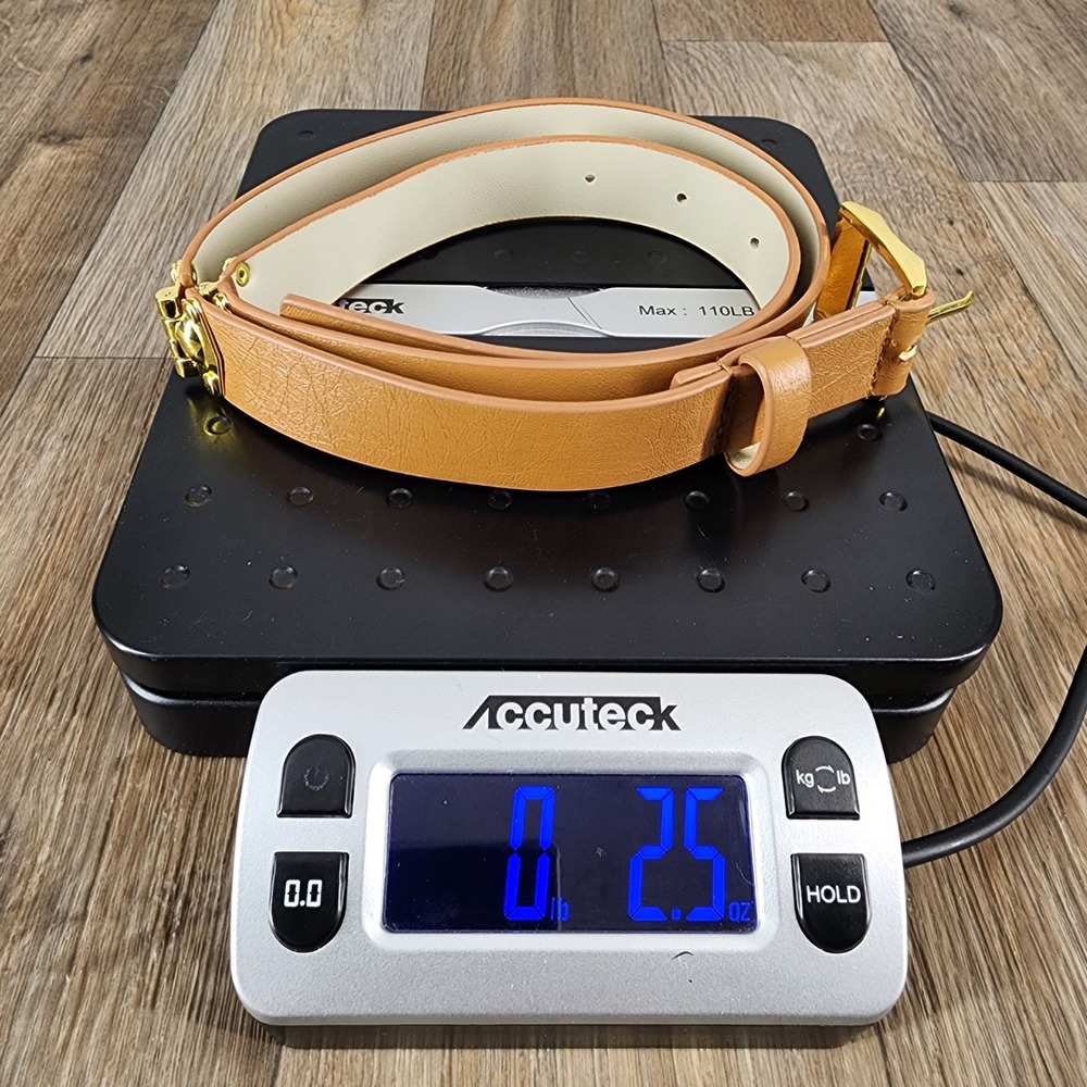 Tahari‎ Arthur S Levine Women's Tan Leather Belt Gold Buckle Size 4 - Picture 10 of 10